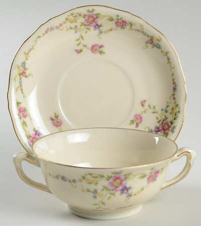 12317 Footed Cream Soup Bowl & Saucer Set