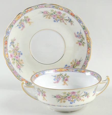 8987 Footed Cream Soup Bowl & Saucer Set