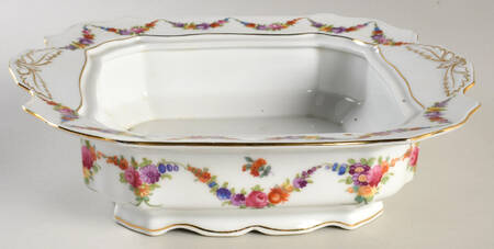 9954-9195 (Cream, Emboss Groove Edge) Square Vegetable No Lid