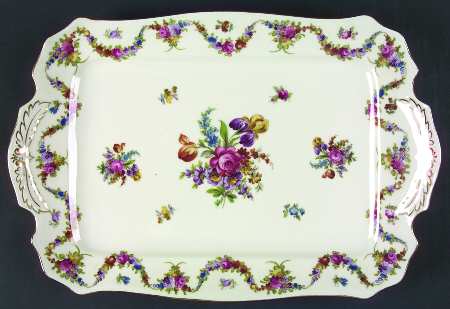9954-9195 (Cream, Emboss Groove Edge) 16" Rectangular Serving Platter