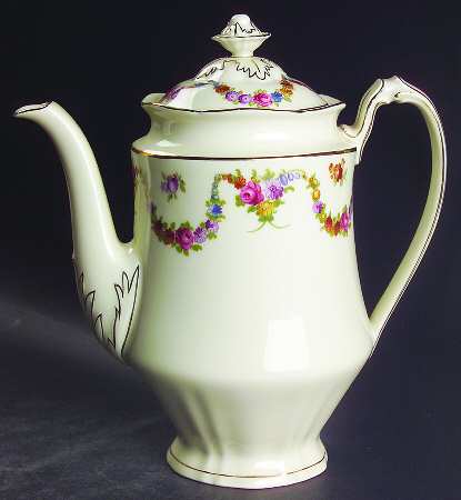9954-9195 (Cream, Emboss Groove Edge) Coffee Pot & Lid