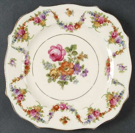 9954-9195 (Cream, Emboss Groove Edge) Square Salad Plate