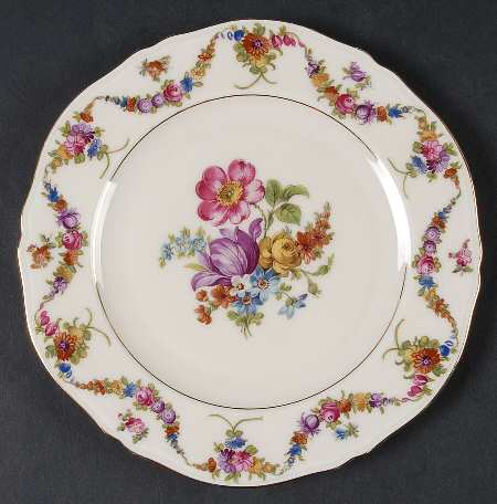 9954-9195 (Cream, Emboss Groove Edge) Salad Plate