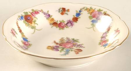 9954-9195 (Cream, Emboss Groove Edge) Fruit/Dessert (Sauce) Bowl