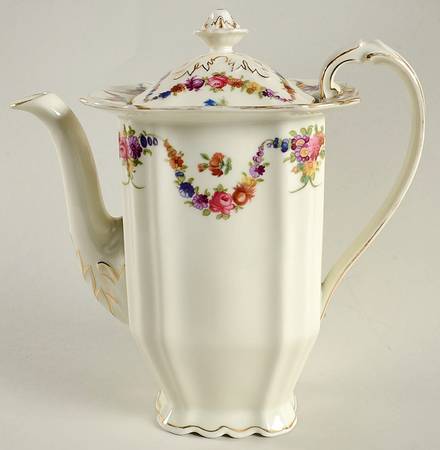 9954-9195 (Cream, Emboss Groove Edge) Coffee Pot & Lid