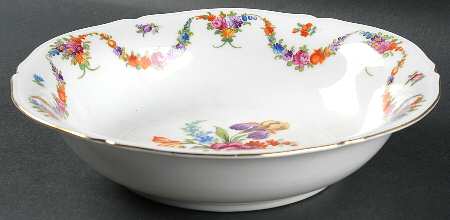 9954-9195 (White, Emboss Groove Edge) 9" Round Vegetable Bowl