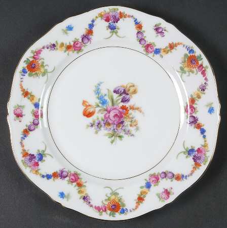 9954-9195 (White, Emboss Groove Edge) Salad Plate