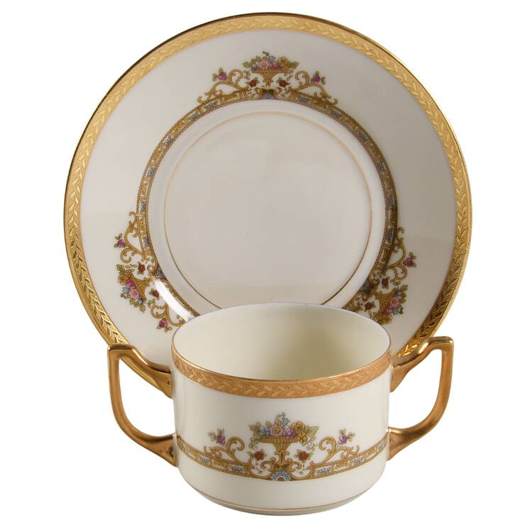 Belgenland Flat Bouillon Cup & Saucer