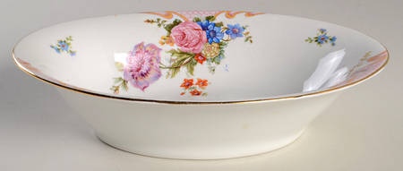 Bridal Rose (White Background) 9" Oval Vegetable Bowl