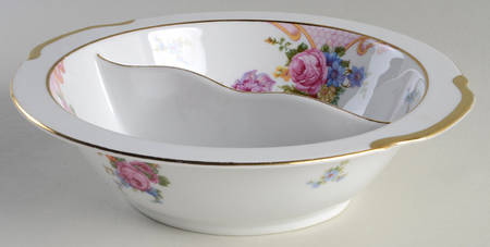 Bridal Rose (White Background) Round Divided Vegetable Bowl