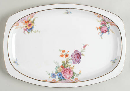 Bridal Rose (White Background) 14" Oval Serving Platter