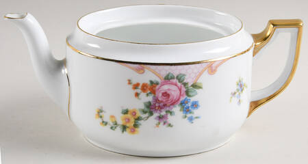 Bridal Rose (White Background) Teapot No Lid