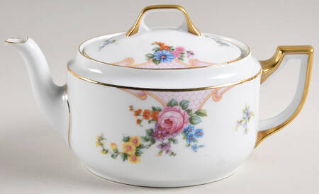 Bridal Rose (White Background) Teapot & Lid
