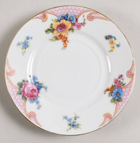 Bridal Rose (White Background) Saucer for Flat Cup