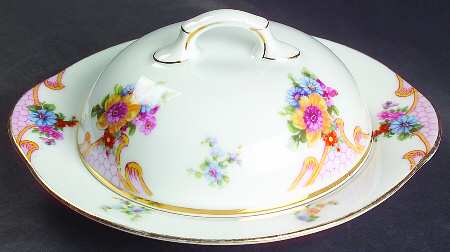 Bridal Rose (White Background) Round Covered Butter