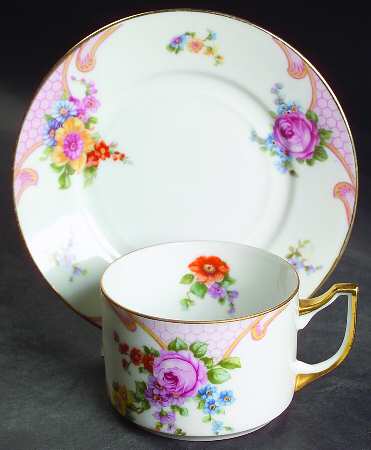 Bridal Rose (White Background) Flat Cup & Saucer Set