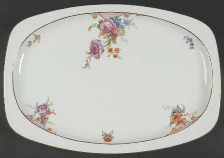 Bridal Rose (White Background) 17" Oval Serving Platter