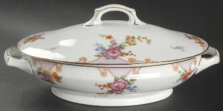 Bridal Rose (White Background) Oval Covered Vegetable