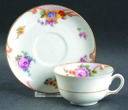 Bridal Rose (White Background) Flat Cup & Saucer Set