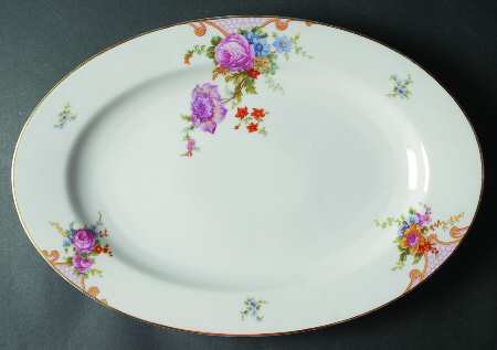 Bridal Rose (White Background) 15" Oval Serving Platter