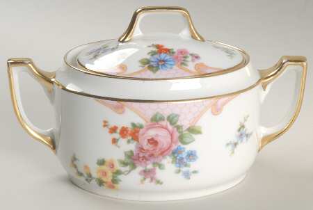 Bridal Rose (White Background) Sugar Bowl & Lid