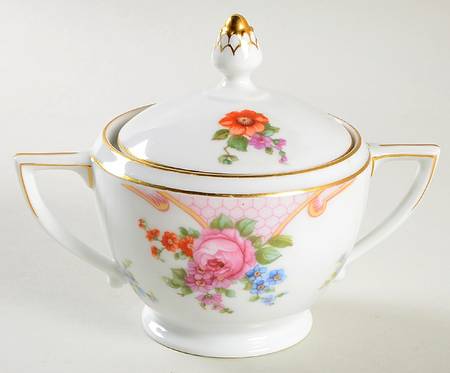 Bridal Rose (White Background) Sugar Bowl & Lid