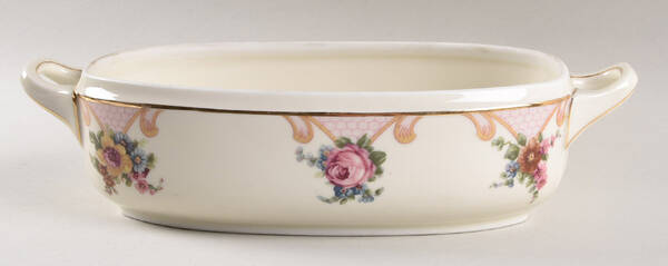Bridal Rose (Cream Background) Oval Vegetable No Lid