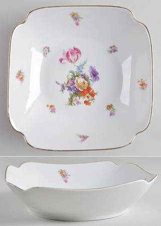 Dresdene (No Gold Filigree) 8" Square Vegetable Bowl