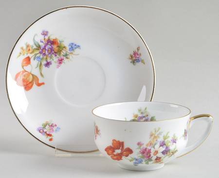 Dresdene (No Gold Filigree) Flat Cup & Saucer Set