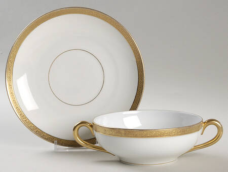 The Melrose Flat Cream Soup Bowl & Saucer Set