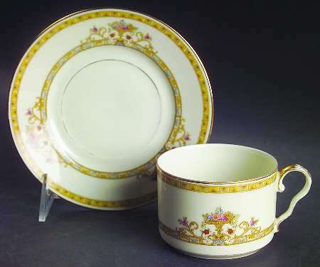 Moresque (Cream) Flat Cup & Saucer Set