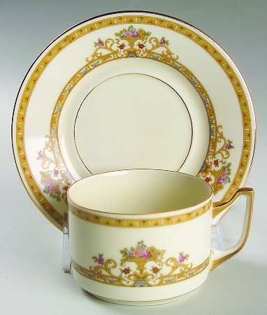 Moresque (Cream) Flat Cup & Saucer Set