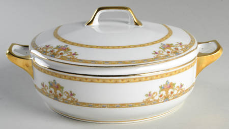 Moresque (White) Round Covered Vegetable
