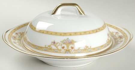 Moresque (White) Round Covered Butter