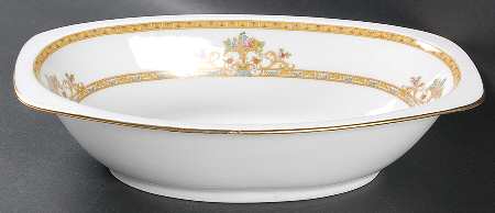Moresque (White) 9" Oval Vegetable Bowl