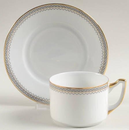 Parthenon (No Verge) Flat Cup & Saucer Set