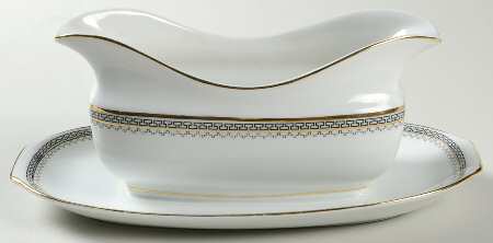 Parthenon (No Verge) Gravy Boat with Attached Underplate