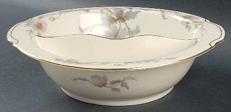 Pastelle (Cream Background, Smooth) Round Divided Vegetable Bowl
