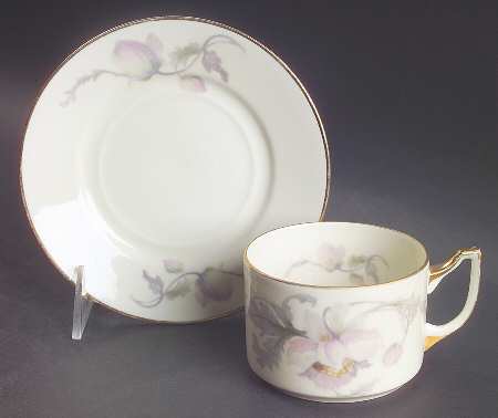 Pastelle (Cream Background, Smooth) Flat Cup & Saucer Set