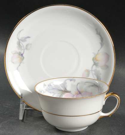 Pastelle (White Background) Flat Cup & Saucer Set
