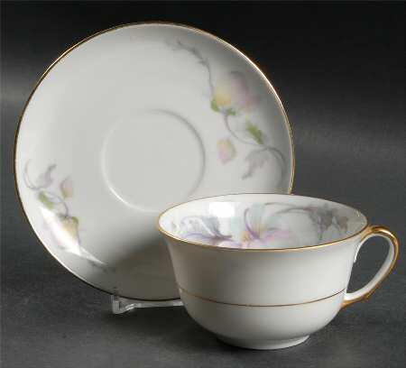 Pastelle (White Background) Flat Cup & Saucer Set