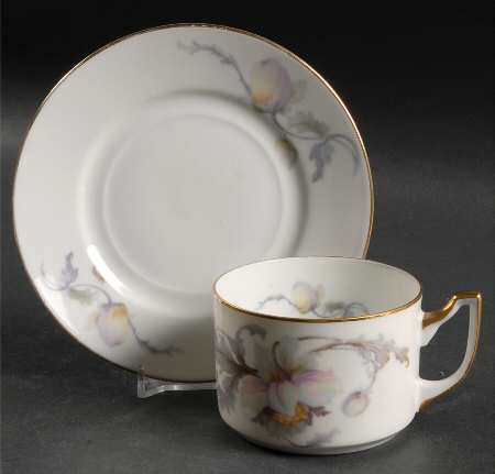 Pastelle (White Background) Flat Cup & Saucer Set