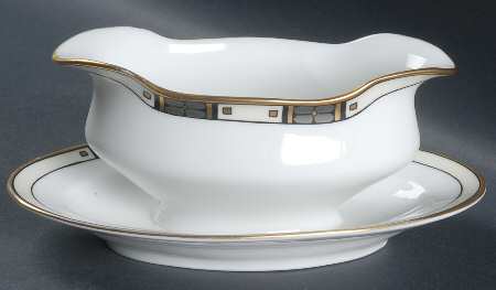 Platina Gravy Boat with Attached Underplate