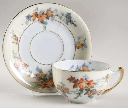 Silver Maple (Gold) Flat Cup & Saucer Set