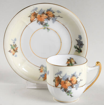 Silver Maple (Gold) Flat Demitasse Cup & Saucer Set