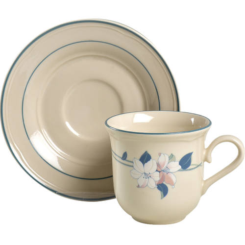 Apple Blossom (Smooth Edge) Flat Cup & Saucer Set