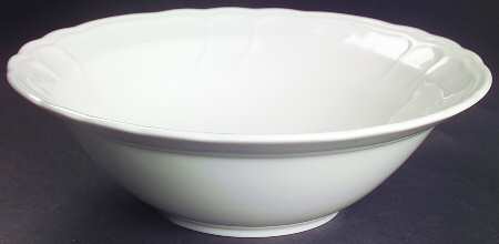 Baroque White 9" Round Vegetable Bowl