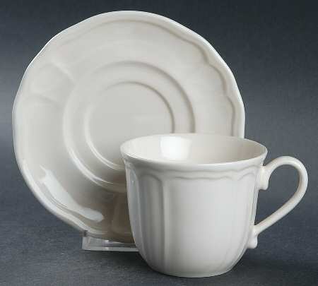 Baroque White Flat Cup & Saucer Set