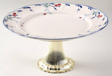 Berry Grove Cake Stand with 4"-5" Metal Pedestal  Hc