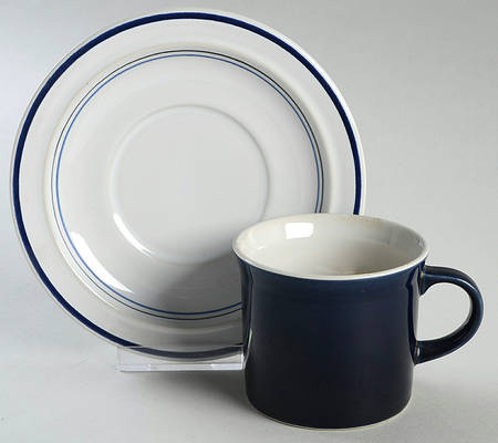 Blue Sonata Flat Cup & Saucer Set